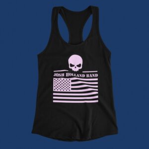 Black Tank Top with Pink Josh Holland American Flag
